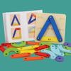Children'S Montessori Geometric Puzzle Graphic Puzzle Creative Variety Nail Board Early Education Wooden Puzzle Educational Toys