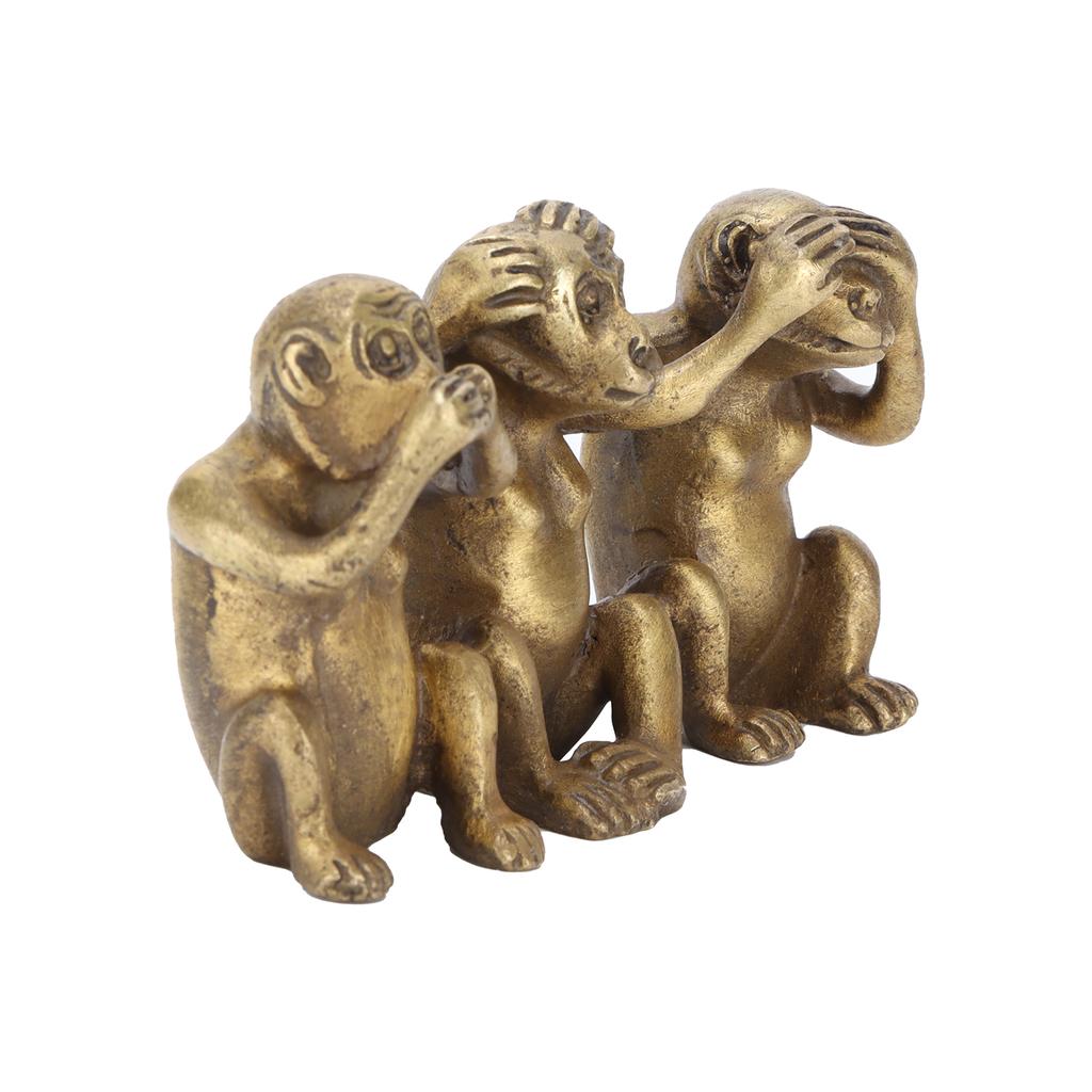 Wise Monkey Statues HearNo Evil SeeNo Evil SpeakNo Evil Monkey Ornaments for Home Office Decorations