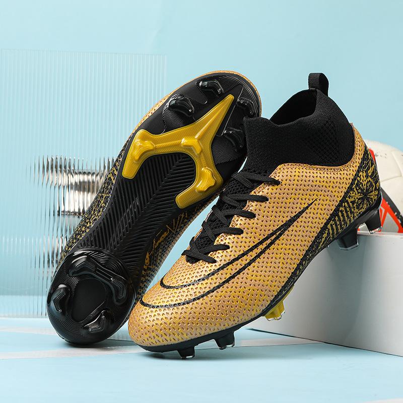 

Футбольные бутсы с высоким верхом, мужские и женские взрослые AG длинные шипы, для молодых и молодых сломанные шипы, профессиональная футбольная игровая спортивная обувь 42