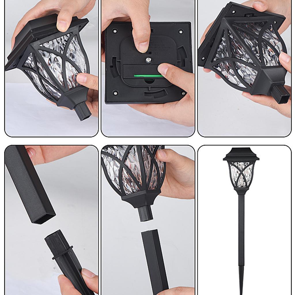 2Pcs Garden Solar Lamp Outdoor Waterproof Pathway Light Garden Lawn Flower Bed Yard Patio Driveway Walkway Path LED Lighting
