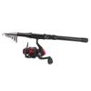 Fishing Pole Kit Complete with Telescopic Black Short Sea Pole Fishing Rod and Reel Combo for Outdoor