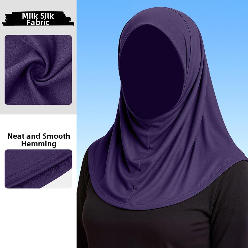 

Ice Silk Instant Hijab Sun Protection Ready To Wear Hijab Elegant Head Cover Lady