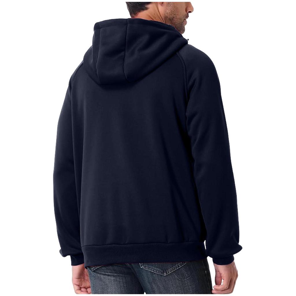 2025 American Retro Men's Hooded Winter Crossover Sweatshirt - New Loose Fit, Solid Color, Zipper Jacket