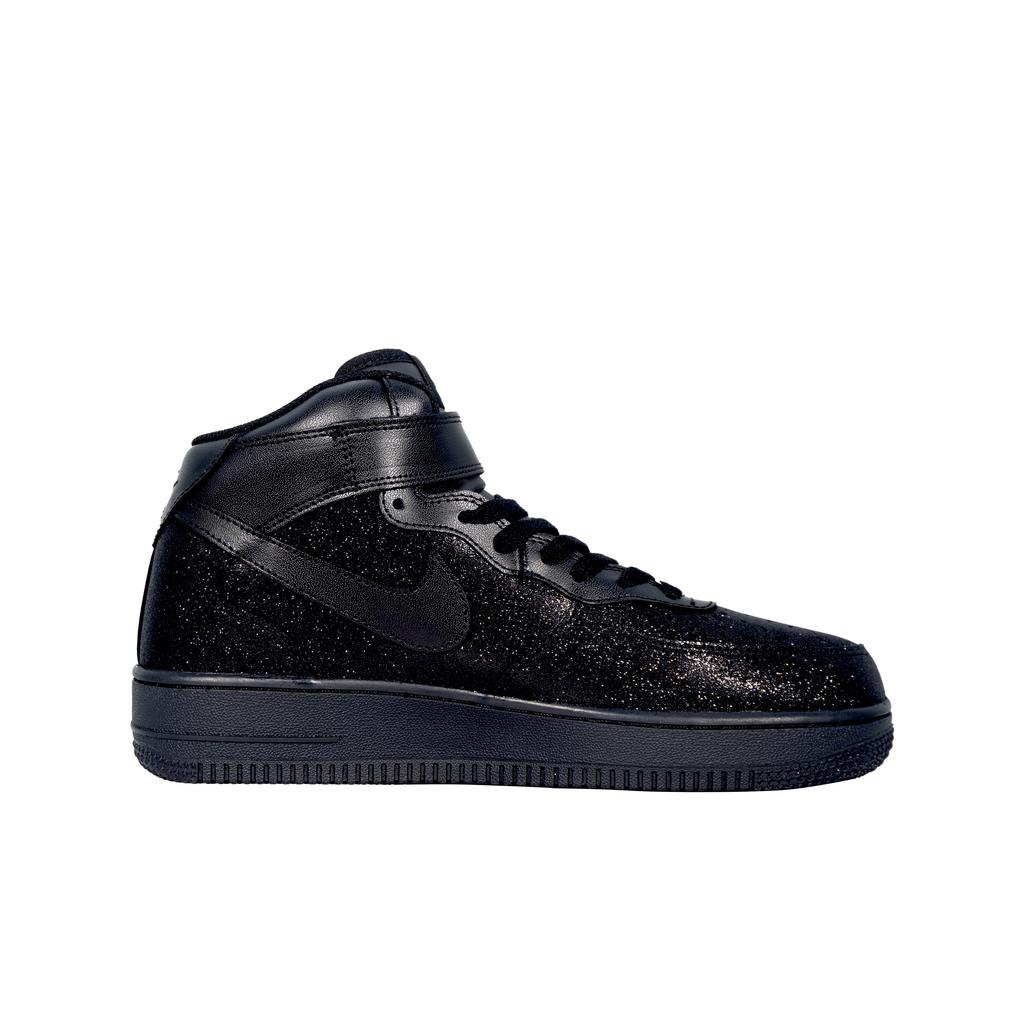 Nike Air Force 1 Breathable Height Increasing Mid top Skateboard Shoes Unisex Black Pink CW2289-001(Team133-mid)