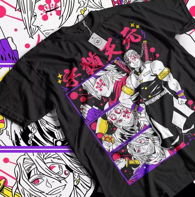 Tengen Tshirt Demon Slayer Kimetsu No Yaiba Hashira Tee Shirt Black