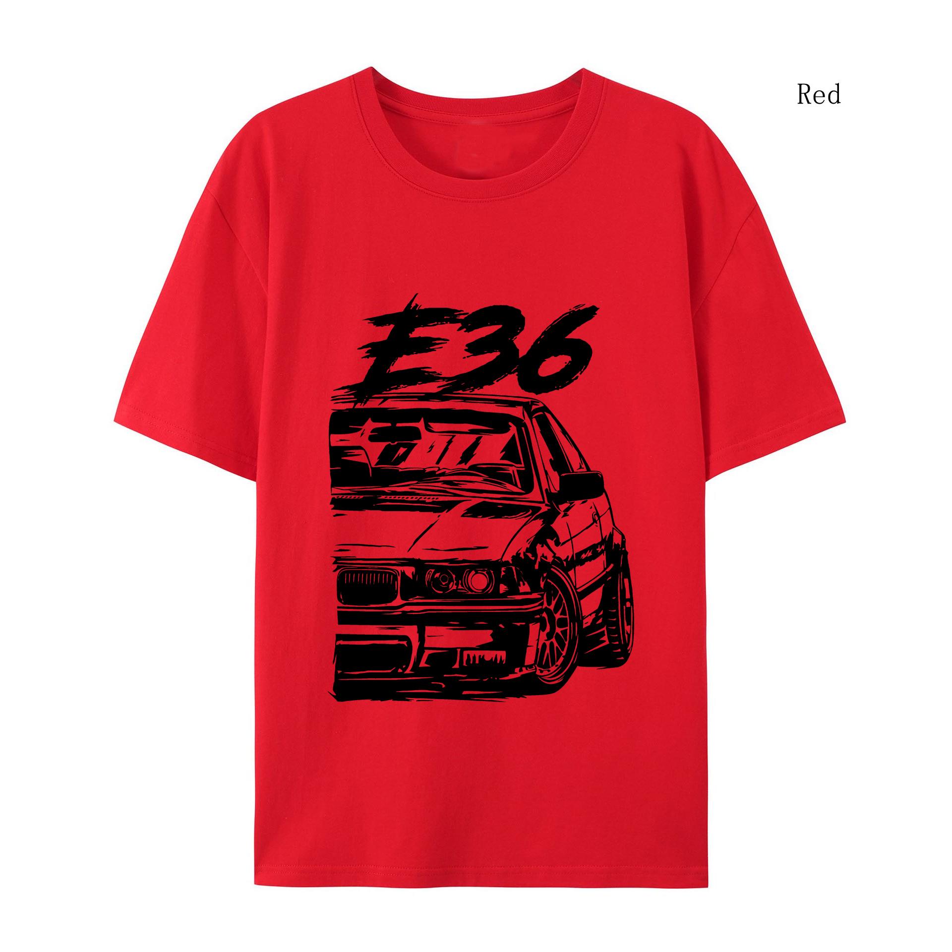 

Футболка E36 Високої якості Футболки E36 Літній Оверсайз Короткий рукав Одяг Бавовна Вільний Вуличний Топи M