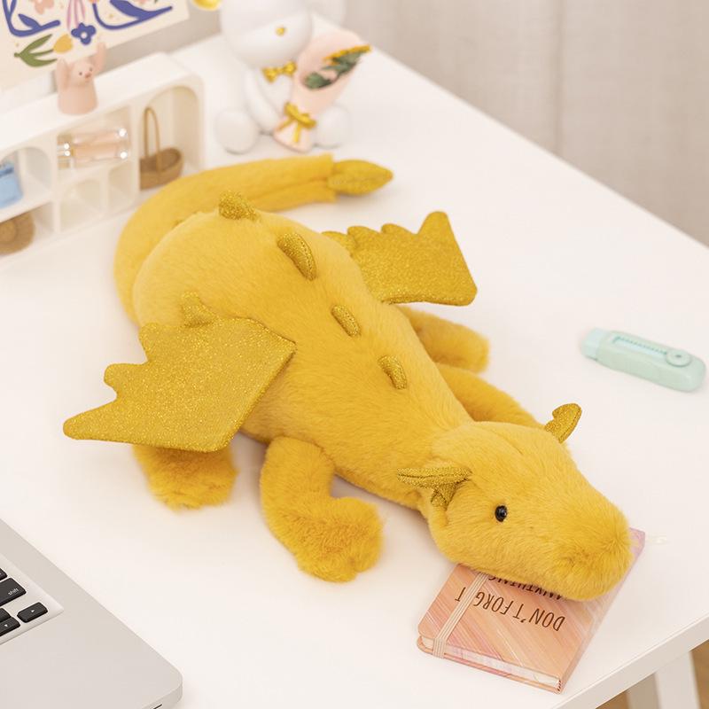 Jelly Sky Blue Rainbow Snow Dragon Plush Toy - Large Leg-Clamping Pillow for Women