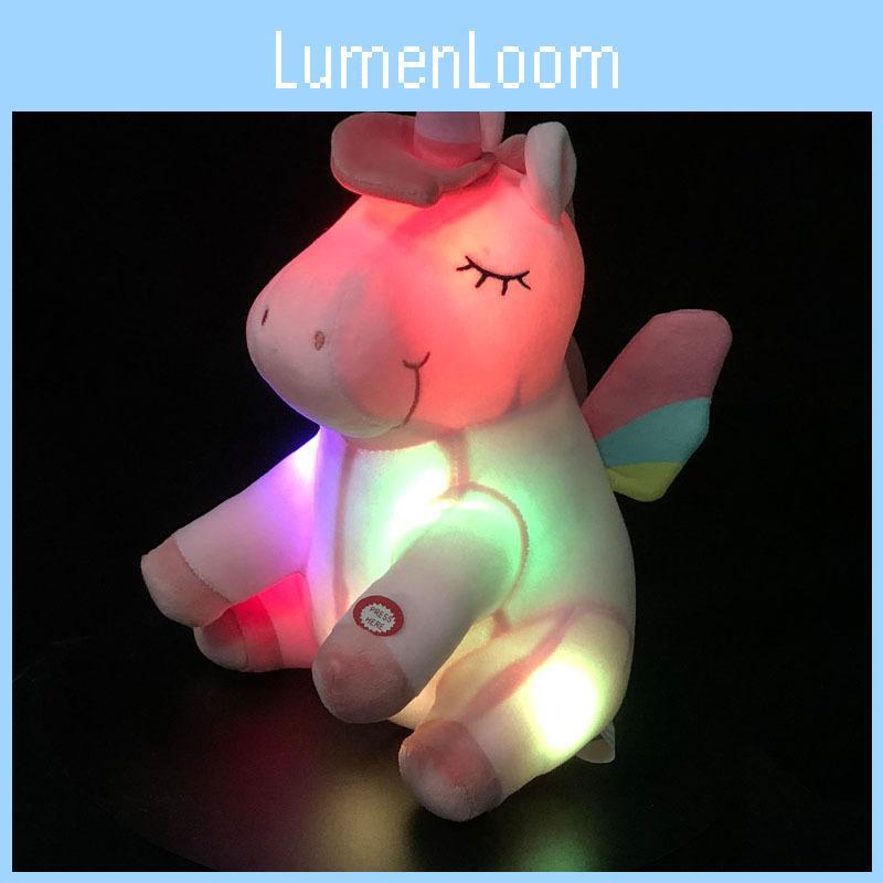 Light Rainbow Led Unicorn Fur Toy Cute Cartoon Girl Children Gifts Birthday