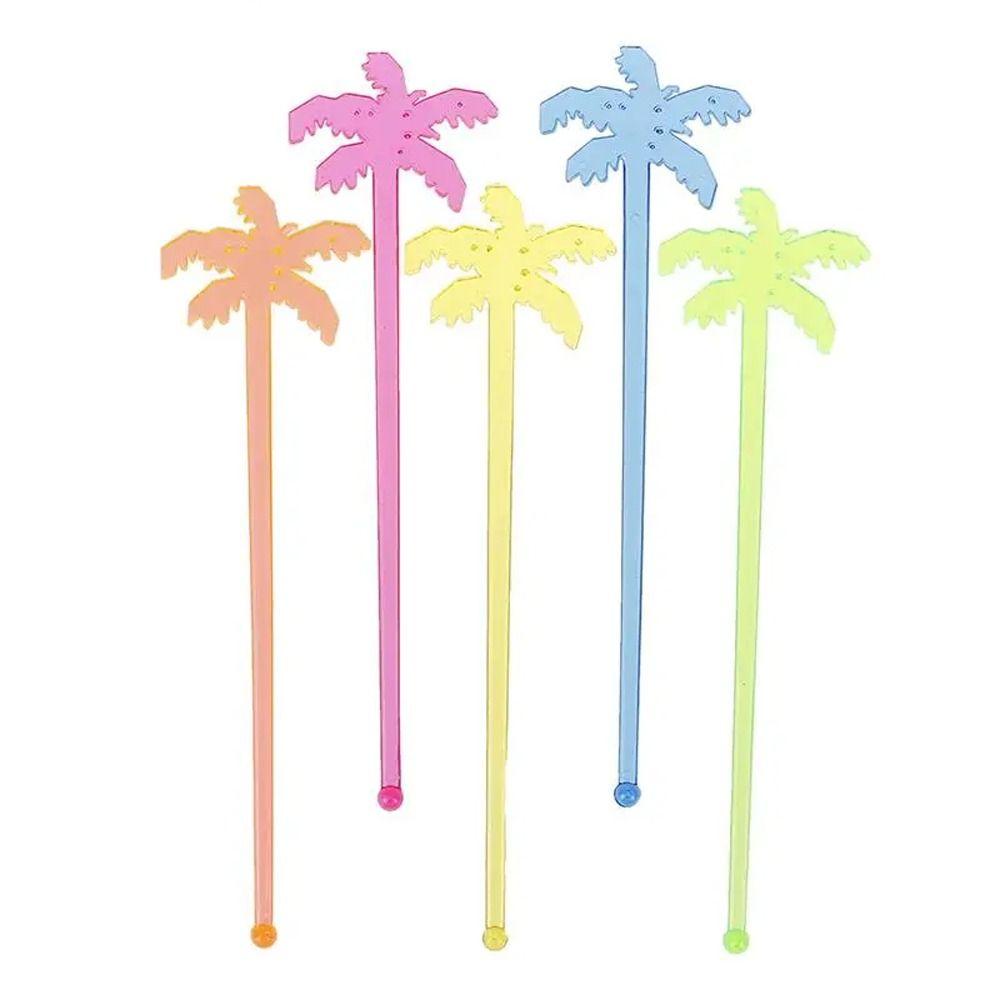 50pcs Colorful Coffee Beverage Stirrer Tropical Summer Juice Drink Stirrers  Party Favors