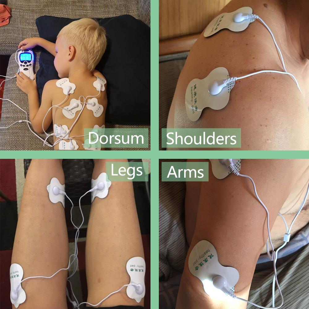 8-Mode Electric Tens Muscle Stimulator EMS Acupuncture Therapy for Face Body Pain Relief Massager Digital Electrostimulator