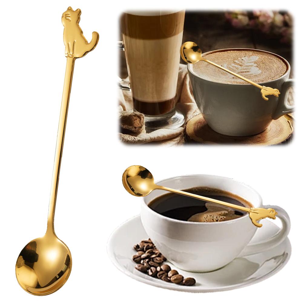 Kaffeelöffel mit langem Griff Edelstahl Besteck Eis Dessert Mischlöffel für Picknick Küchentischgeschirr Barwerkzeuge Schaufel