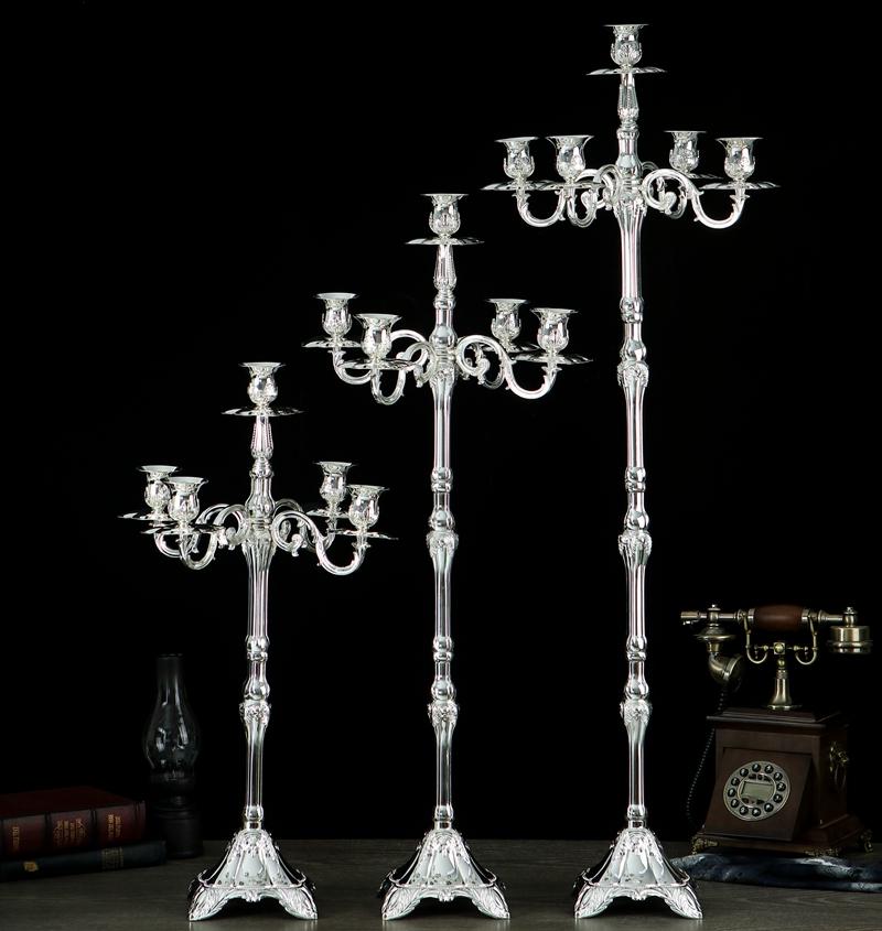 Luxury H65 /85/105cm 5lights Metal Candle Holders Tall Floor Candle Lantern Christmas Decorations For Home Decoration
