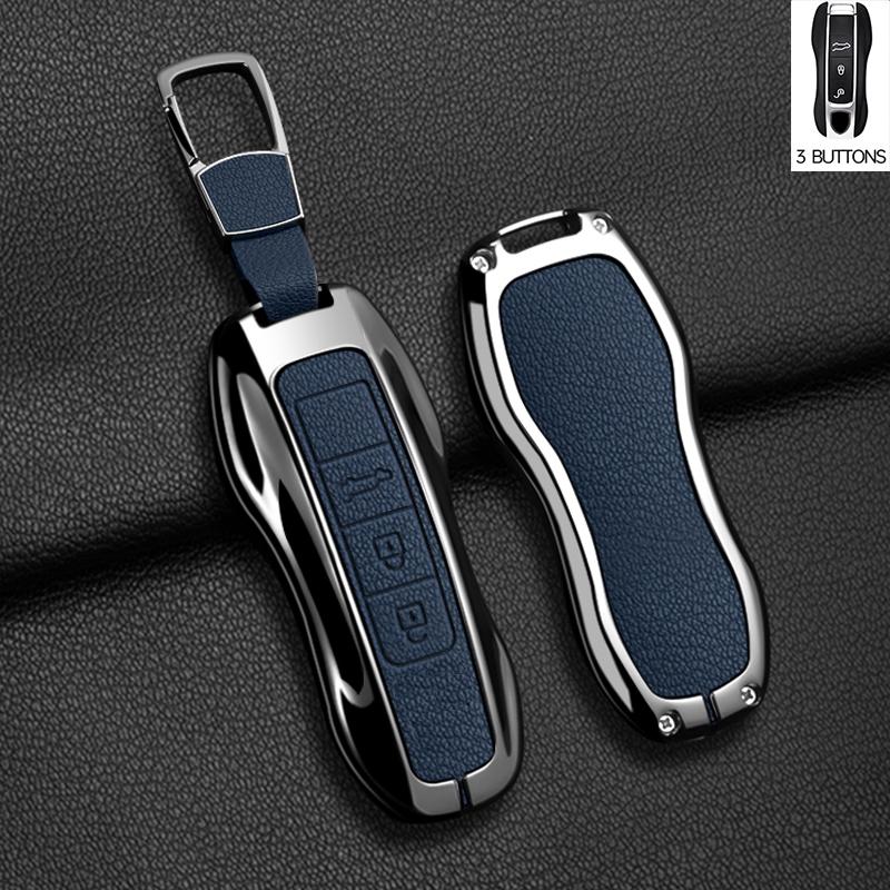 Zinc Alloy Car Key Case Cover Shell Fob For Porsche Panamera Spyder Carrera Macan Cayman Cayenne 911 970 981 991 Car Keychains
