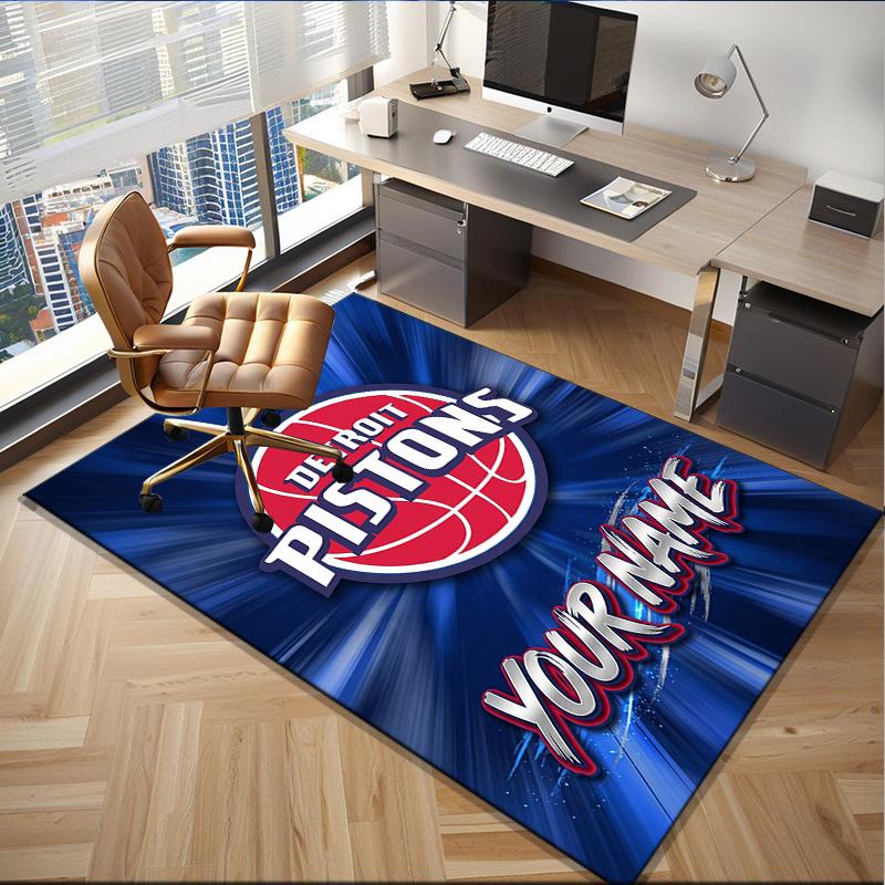 Custom Name Rug Detroit Basketball Art Area Rug Suitable for Indoor And Outdoor,Carpets for Homes, Offices,Living Rooms,Home Decor,Christmas Gift