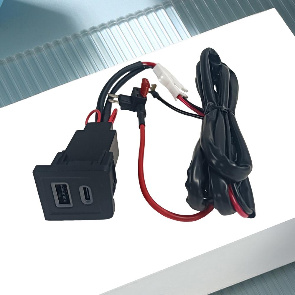 Quick Charging Auto Phone Adapter Dual USB Fast Charger Socket Outlet PD+QC3.0 Car Charger Adapter for VW Multivan T5 2003-2015