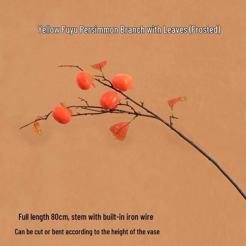 Persimmon Ruyi Ornament: Artificial Persimmon Tree Branches for Home or Hotel Decoration