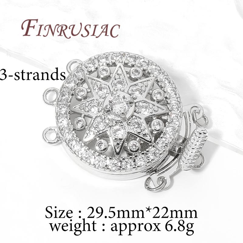 18K Real Gold Plated Brass with Zircon Bracelet Clasps,Connectors For Jewelry Making DIY Necklace Fasteners For Bracelets