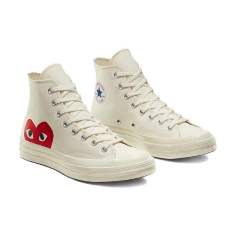 Patta X Converse Chuck 70 Comfortable and Versatile Shock-absorbing and Wear-resistant High-top Board Shoes Unisex White and Red