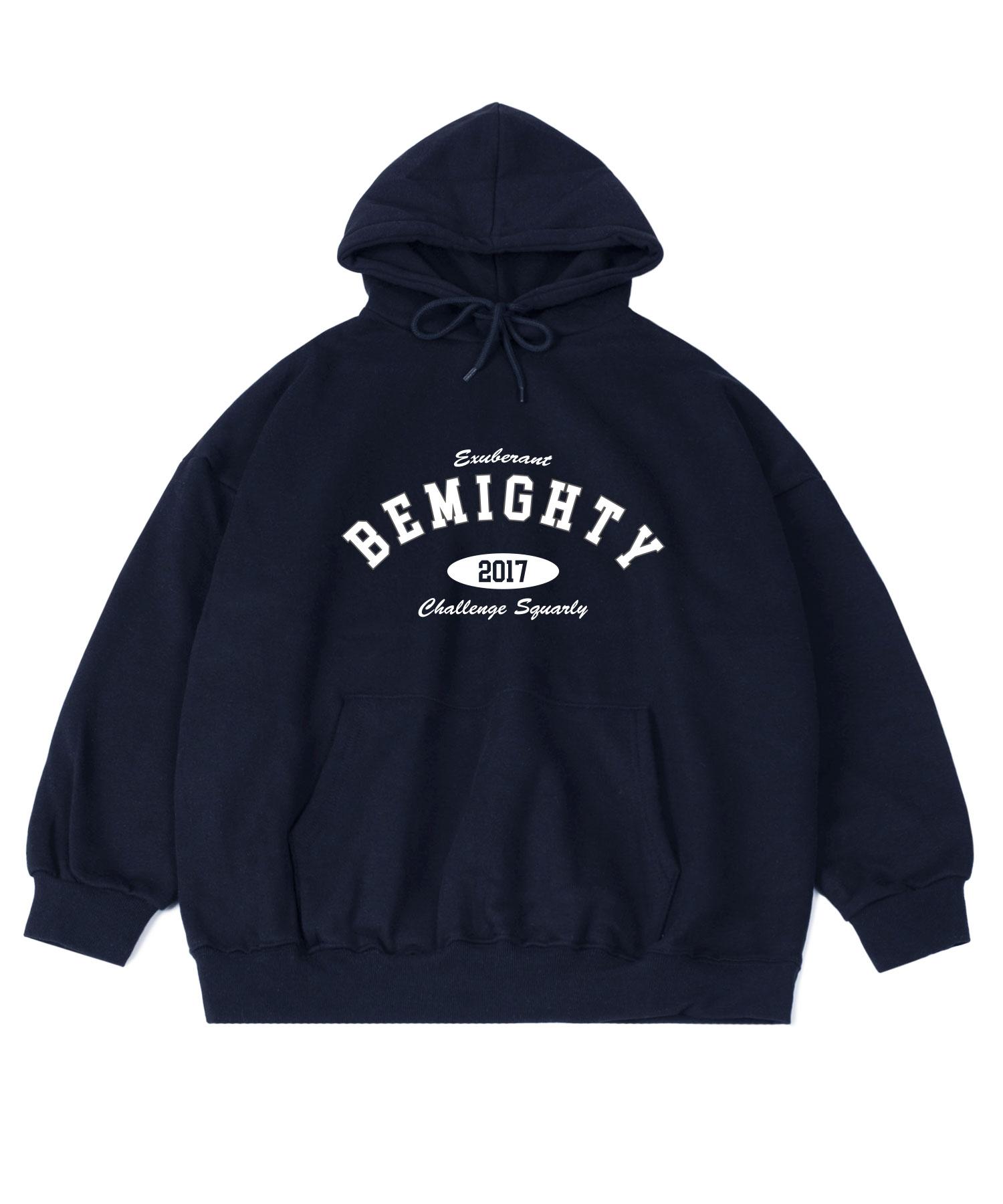 B Mighty Classic Logo Fleece-Lined Oversized Hoodie [Navy] Navy/Xl