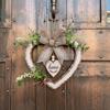 Vintage Heart Shaped Wall Decor Rustic Romantic Rustic Heart Ornament Bow Knot Artificial Plant Heart Wall Decor Bedroom Door
