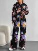 Retro Pattern Splicing European and American Autumn and Winter 1116 Casual Long-sleeved Suit Women's Hooded Sweater Trousers Cover