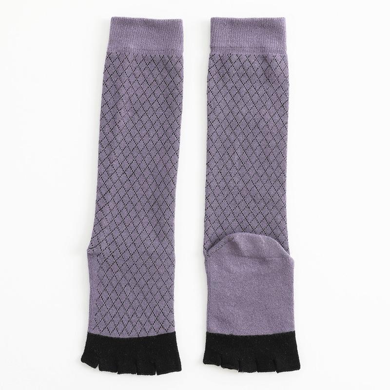 Open Toe Calf Socks For Women Ladies Girls Long Solid Color Five Finger Cotton Sock Spring Autumn 5 Toed Warm Knee Sock Fashions