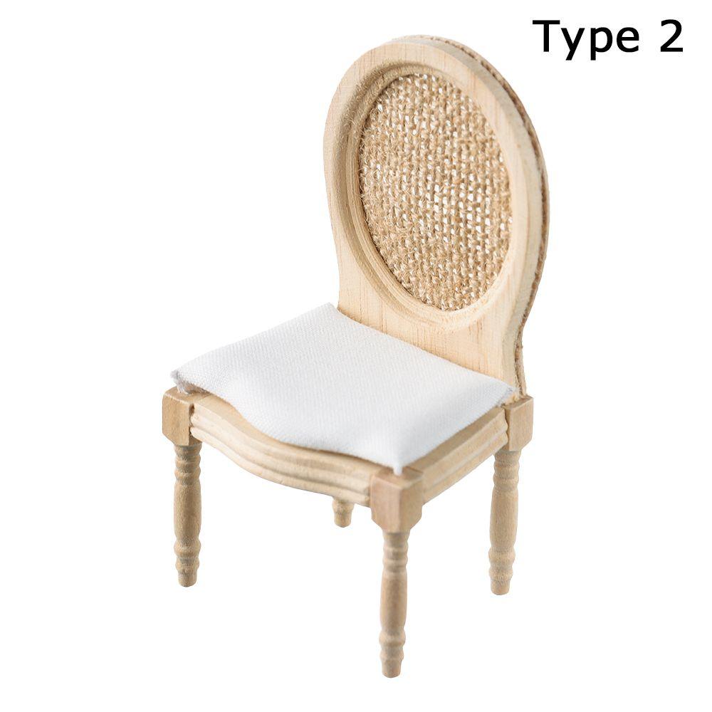 Model Playing House Dollhouse Furniture Miniature Chair Sofa Doll House Accessories Wood Mini Stool