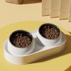 Slanted Mouth Pet Feeding Double Bowls Portable Pet Drinking Feeder Dog Food Basin  Water Container