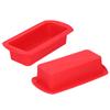 2Pcs Rectangle Silicone Cake Pan Bread Mold Baking Tool 2lb Cake Moulds Accessory Red