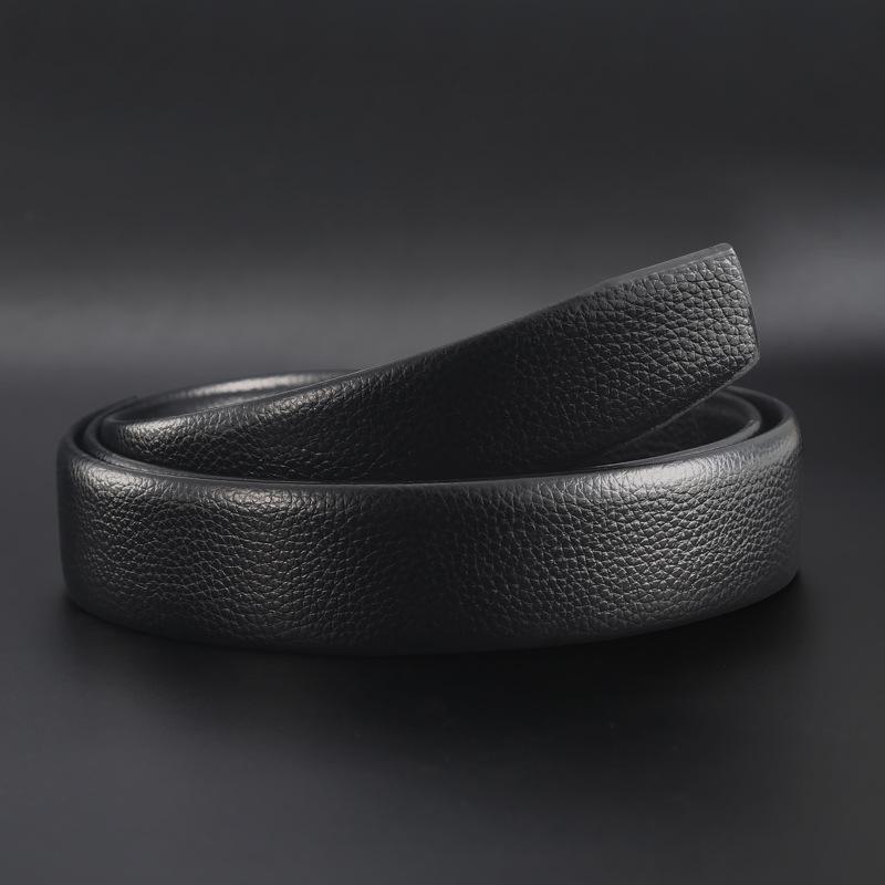 Do Not Take The Lead Belt Men'S Scratch-Resistant Automatic Buckle Medium Green Crocodile Pattern Cowhide Belt Body Damp Headless Belt