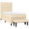 Maison Exclusive - Sommier à lattes de lit et matelas Crème 90x190 cm Tissu