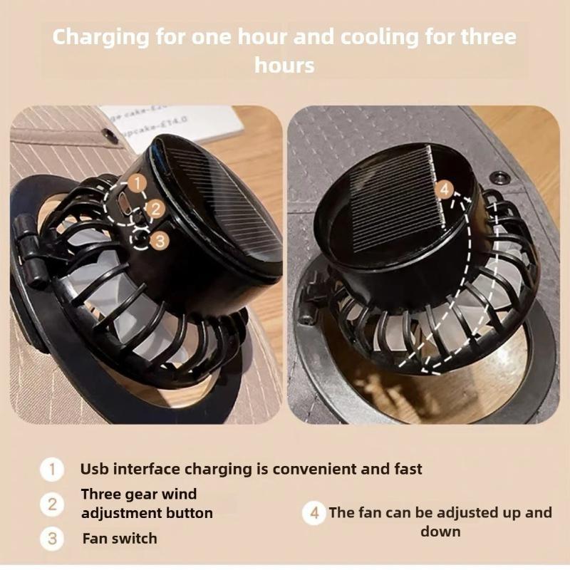 Solar Powered Cooling Fan Hat with USB Charging Wide Brim Sun Hat Breathable for Men Hiking Fishing Outdoor