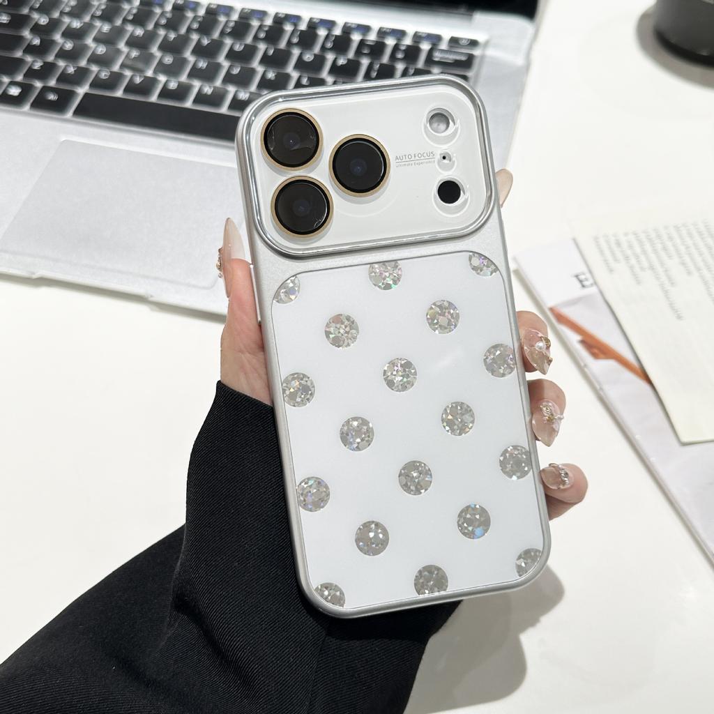 The new high-value glitter powder polka dot is suitable for iPhone17Pro max mobile phone case 16 all-inclusive case 15/14.
