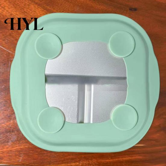 Silicone Sleeve Toddler Plate Stainless Steel with Suction Base 3-Compartment Baby Mess-free Mealtime Set Bowl Non-Slip Grip Unbreakable Metal