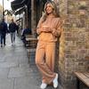 Athletic Set for Women Tracksuit 2 Piece Set, Long Sleeve Sweatshirt Wide Leg Sport Easy Care Machine Washable Sportswear Pants Lightweight