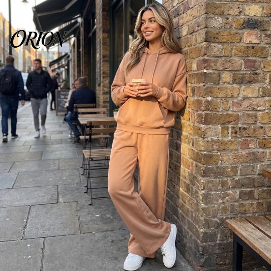 Athletic Set for Women Tracksuit 2 Piece Set, Long Sleeve Sweatshirt Wide Leg Sport Easy Care Machine Washable Sportswear Pants Lightweight