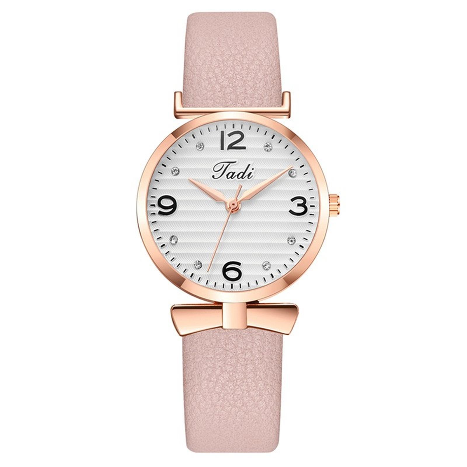 

Женские модные кожаные часы One Size розовый