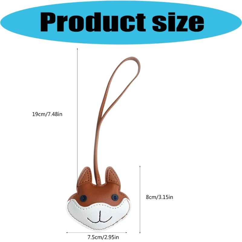 Cute Husky Puppy Design Keychain For Keys Bags Car Decoration Soft PU Leather Keyring Fashionable Accessory Gift