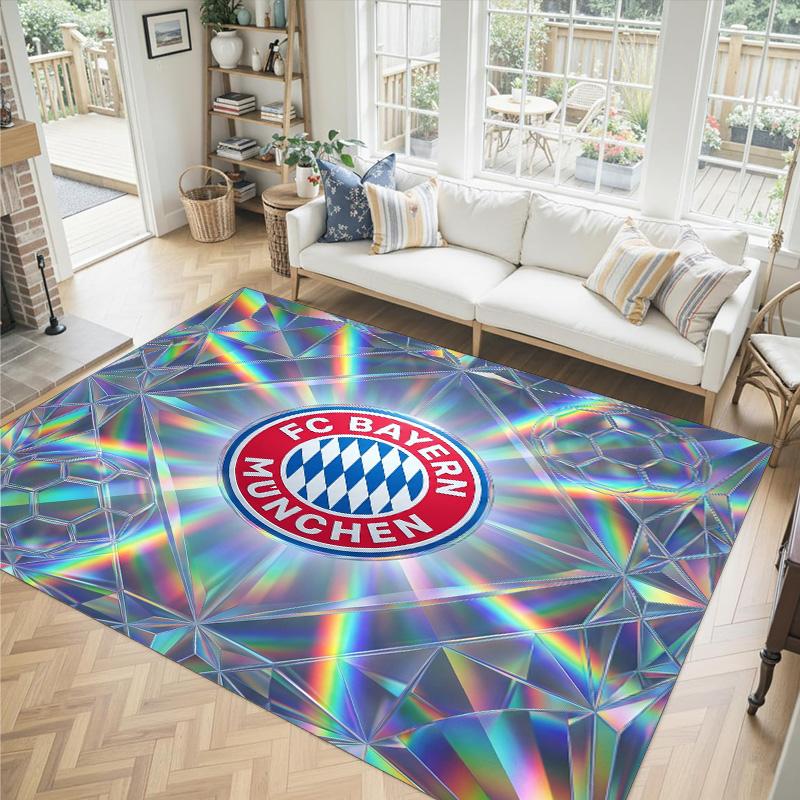 Bayern München Design Kristal Fluweel Tapijt Gezellig Niet?Antislip Bedrukt Tapijt Voor Slaapkamer Woonkamer Entree