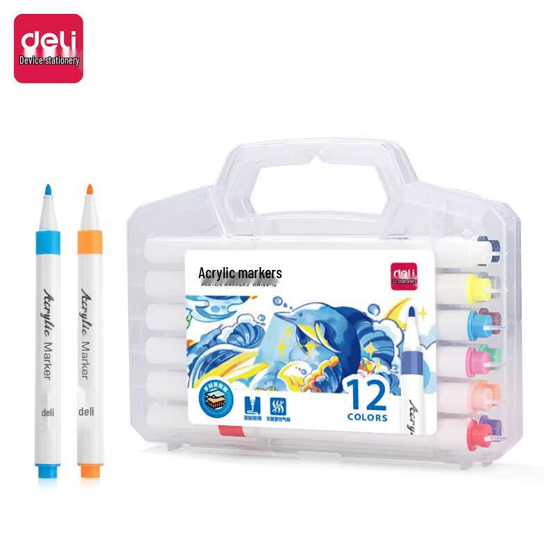 Deli HM108 Fine Tip Acrylic Marker Pen Set