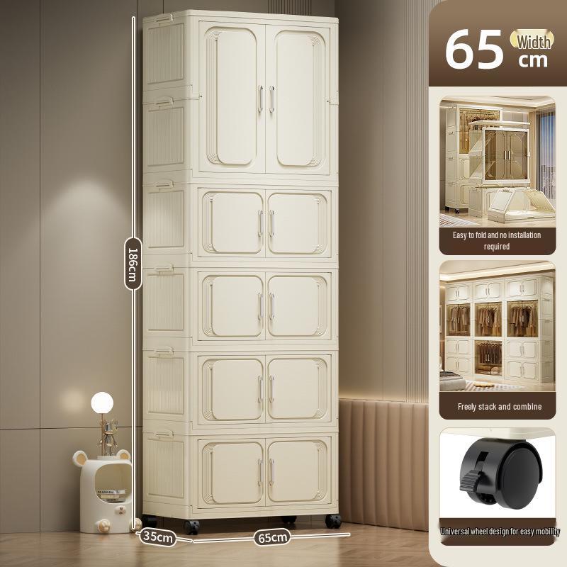 Multi-Layer Foldable Storage Cabinet: Plastic Wardrobe, Shelving Unit, Toy Organizer, Clothes Box