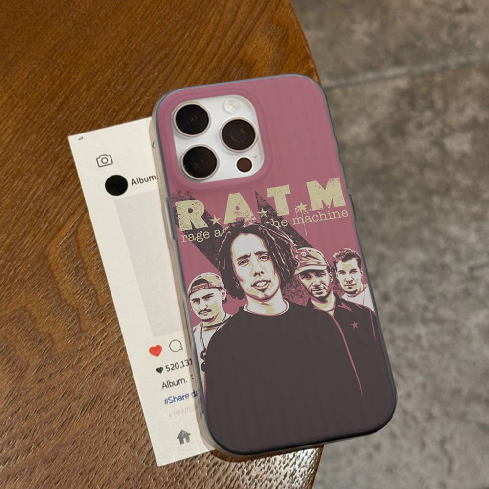 

Рэп-метал группа Rage Against The Machine Для телефона 17 16 15 14 13 12 11 Pro Max Plus Pro Air Чехол для телефона Волнистая полосатая задняя панель iPhone 16pro max