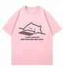 Summer Unisexs Pure Cotton ShortSleeved Shirt with Fun IT Cat Print Short Sleeve Lazy Tshirt Moisture Wicking Graphic T Shirts