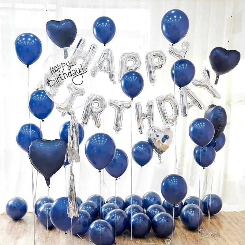 20pcs 12inch Luminous Blue Latex Balloons Dark Blue Helium Air Balloon Birthday Wedding Decoration Party Balloon Supplies