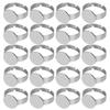 20Pcs Flat Ring Base Adjustable Stainless Steel SemiFinished DIY Jewelry Accessories 12mm