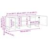 TV Cabinet in Black Oak Look 150 x 30 x 50 cm Particleboard