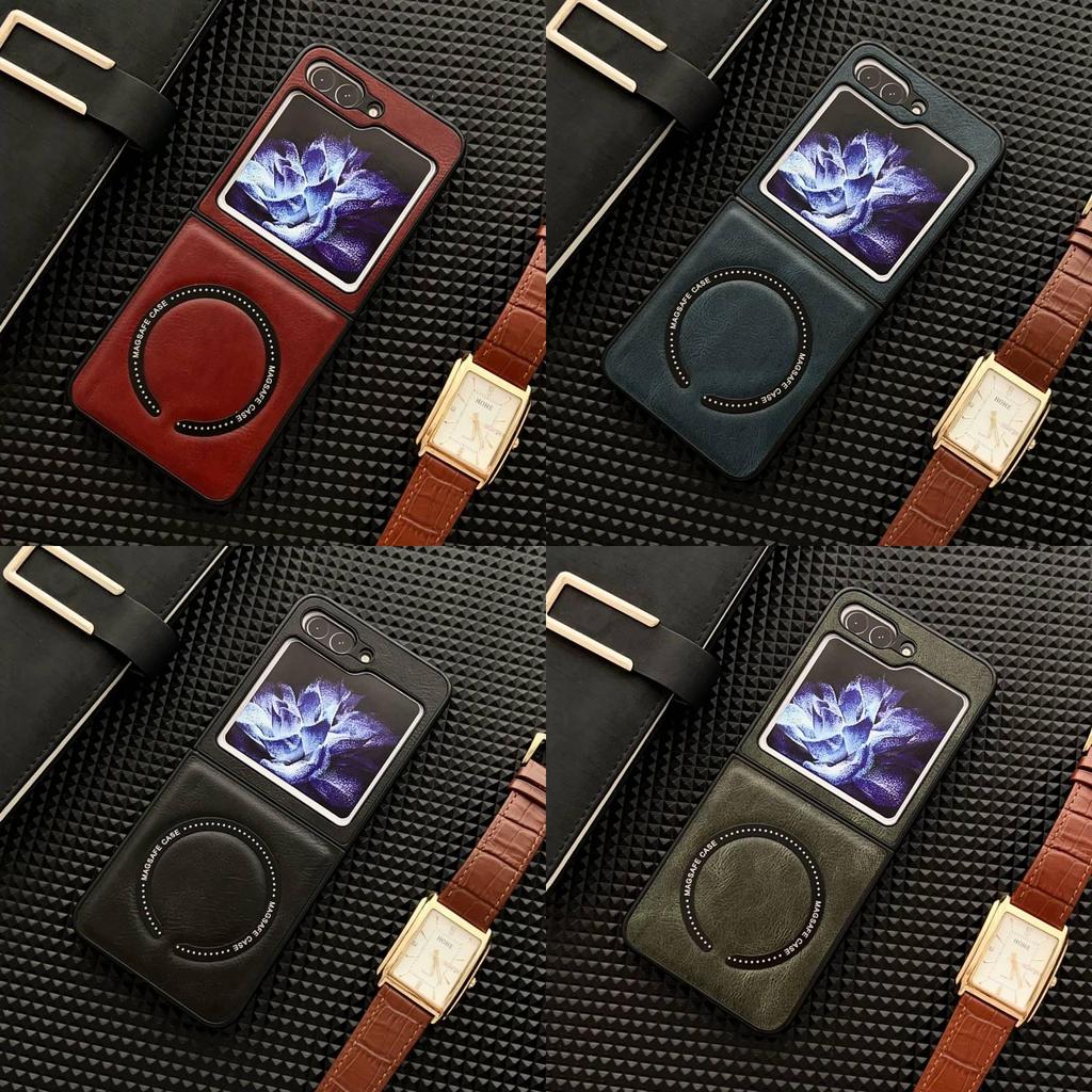 For Samsung Galaxy Z Flip 5 Magnetic Rechargeable Case With Stand Tpu Pc For Antishock And Antifingerprint