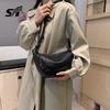 Versatile women's bag first layer cowhide horn shoulder saddle bag niche crossbody dumpling bag woman