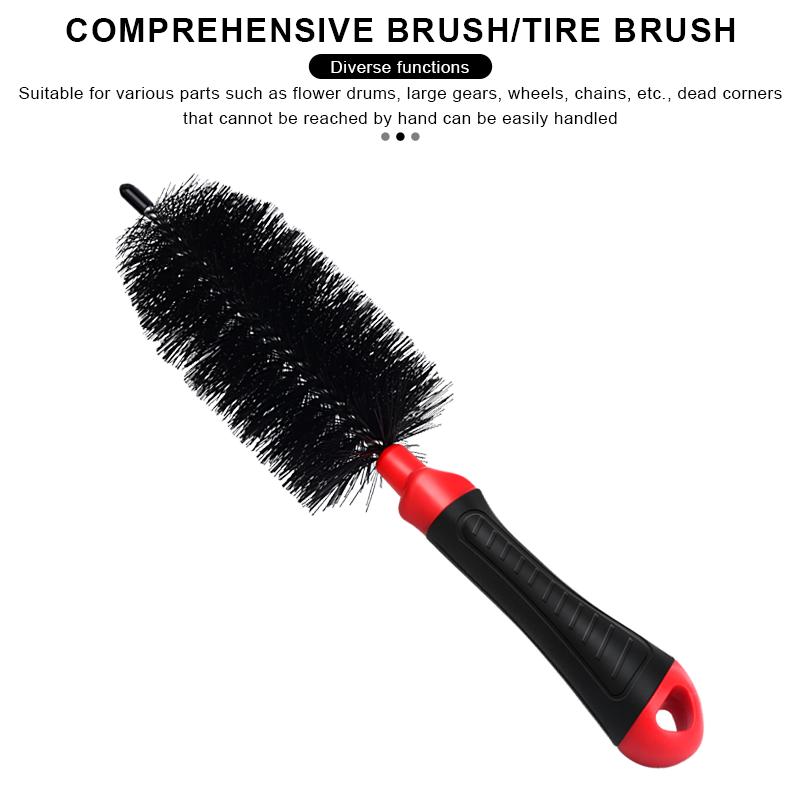 Kit di 3 spazzole per la pulizia della bicicletta, strumento per la pulizia della catena, spazzola per pneumatici per bici da corsa, kit di lavaggio rapido per la pulizia della bicicletta