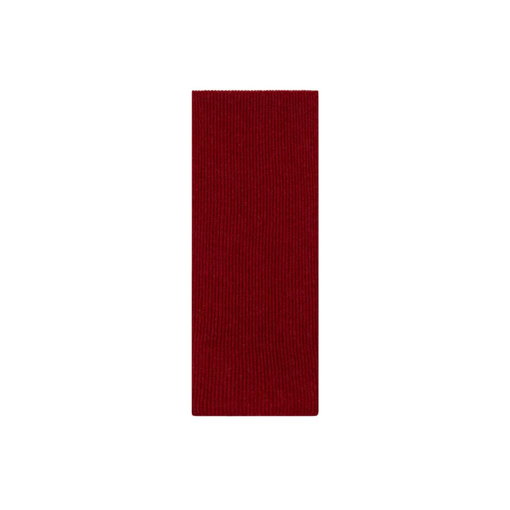 Elegant Red 100% Wool Scarf: Korean Style, Versatile Shawl for Autumn & Winter